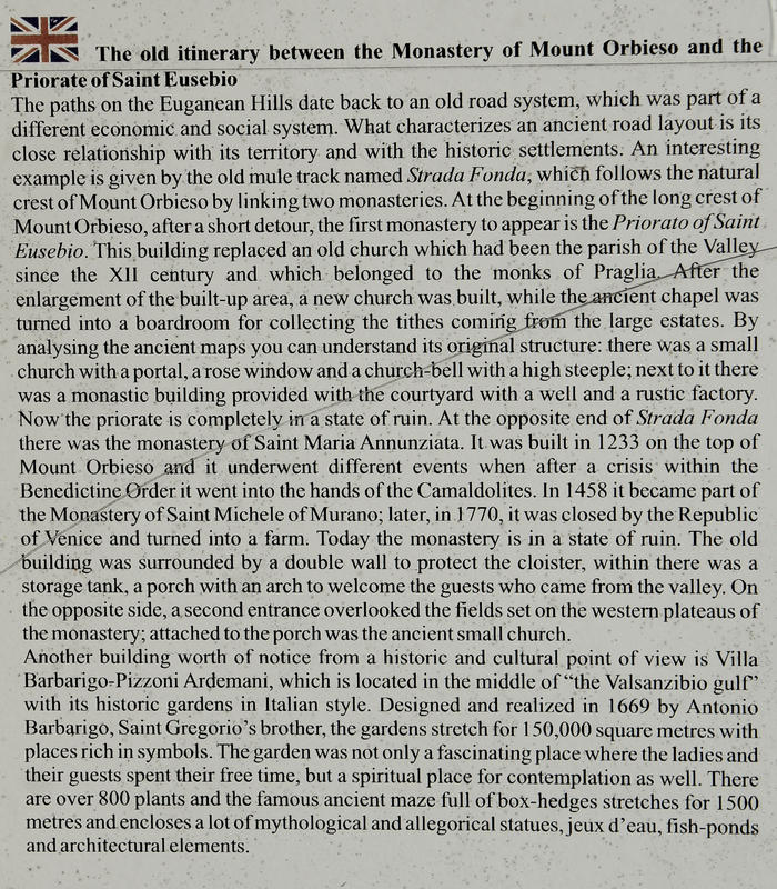 sentieri a Valsanzibio di Galzignano Terme nei Colli Euganei