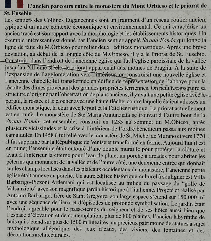 sentieri a Valsanzibio di Galzignano Terme nei Colli Euganei
