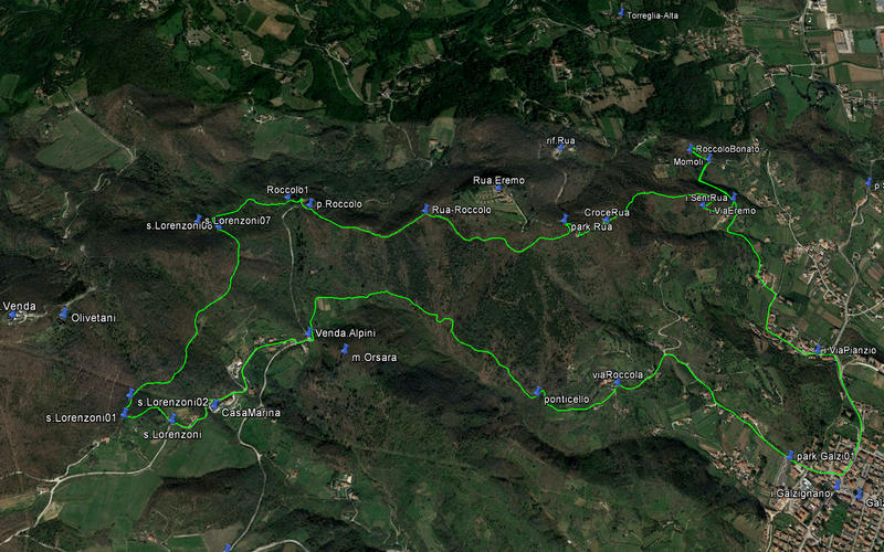 Galzignano, Roccolo Bonato, Sentiero dell'Eremo, monte Rua, passo Roccolo, Venda, Sottovenda, Orsara