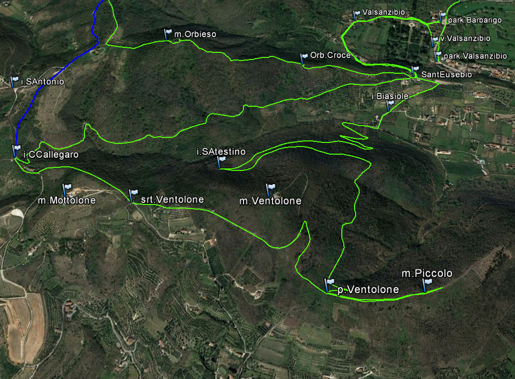 Valsanzibio, Sentiero Atestino, Monte Piccolo, Monte Ventolone, Mottolone, Calto Callegaro