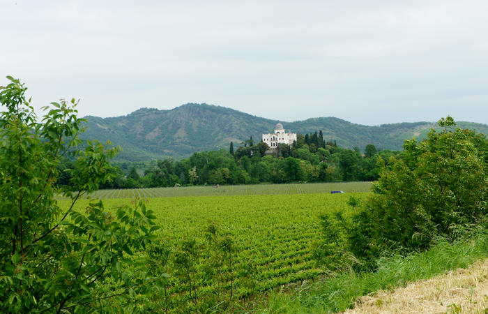 Colli Euganei, giro cicloturistico settore sud-est, Battaglia Terme, Arquà Petrarca, Monselice, Castello del Catajo