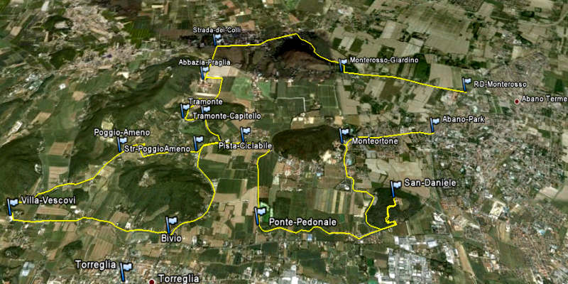 Abano Terme, giro cicloturistico dei Santuari, Colli Euganei