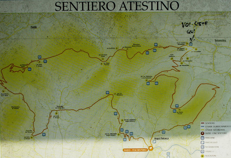 Sentiero Atestino - Arquà Petrarca, Valsanzibio, Villa Beatrice d'Este al Monte Gemola