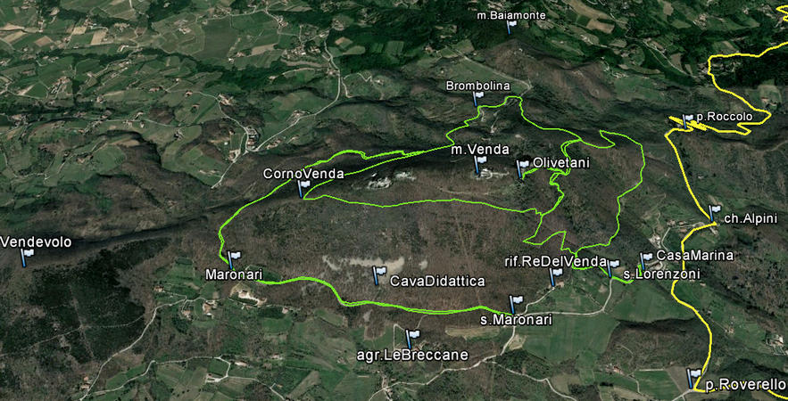 Sentiero Lorenzoni e ruderi Monastero Olivetani al monte Venda
