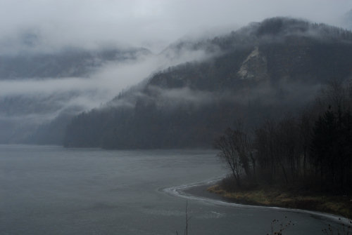 Lago del Corlo alla Rocca di Arsié, foto invernale