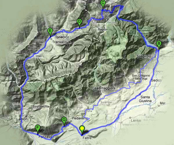 Feltre Mis Gosaldo passo Cereda Primiero