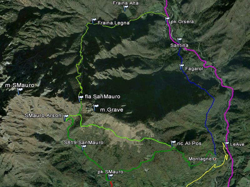 San Mauro di Arson, forcella San Mauro, Al Pos, Montagne, Orsera