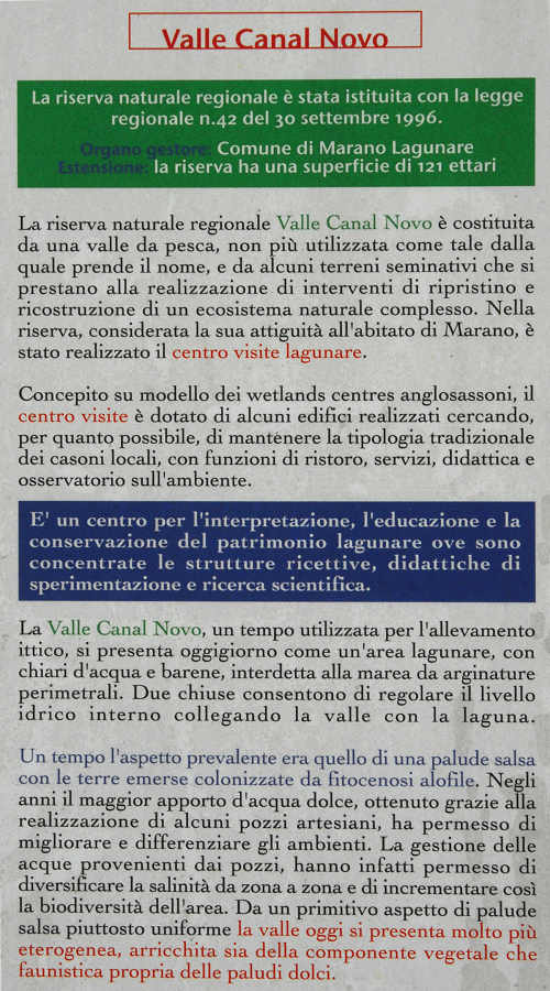 Oasi naturalistica Valle Canal Novo a Marano Lagunare