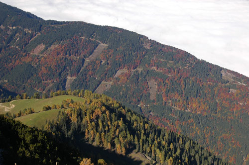 dalla vetta del Monte Ostering verso l'Austria