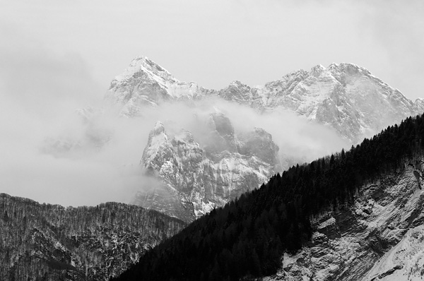 bacino del Vajont a Erto e Casso, Friuli sinistra Piave