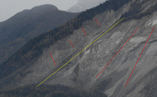 Frana del monte Toc nella valle del Vajont - Erto e Casso e la diga di Vajont