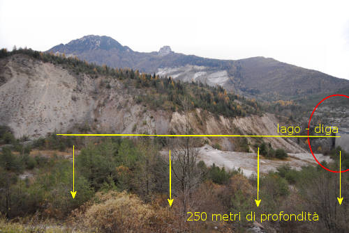 Frana del monte Toc nella valle del Vajont - Erto e Casso e la diga di Vajont
