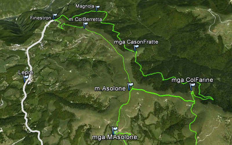 dorsale Col della Berretta monte Asolone