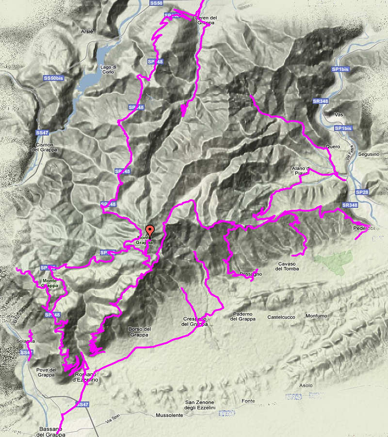 salite cicloturistiche monte Grappa