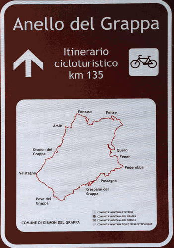 anello cicloturistico attorno al monte Grappa
