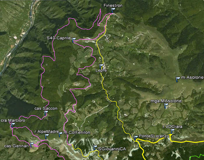 mountain bike Asolone, Colli Alti, Camposolagna, valle di Lepre