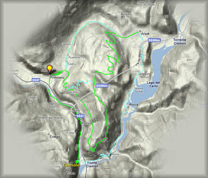 Cismon del Grappa, Primolano, Fastro, San Vito, Col del Gallo, Arsie