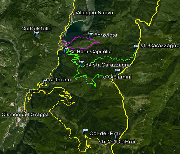 lago di Corlo, Rocca, monte Fredina