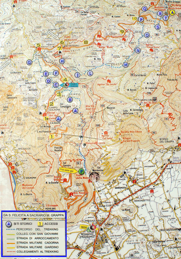 trekking Musei all'aperto del Grappa, Santa Felicita Sacrario Cima Grappa