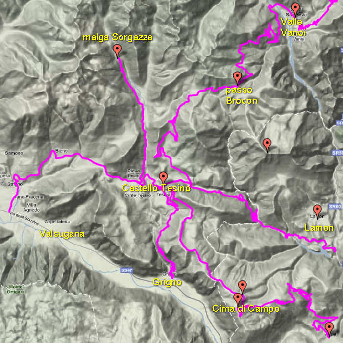 cicloturismo nei Lagorai, Tesino, Valsugana