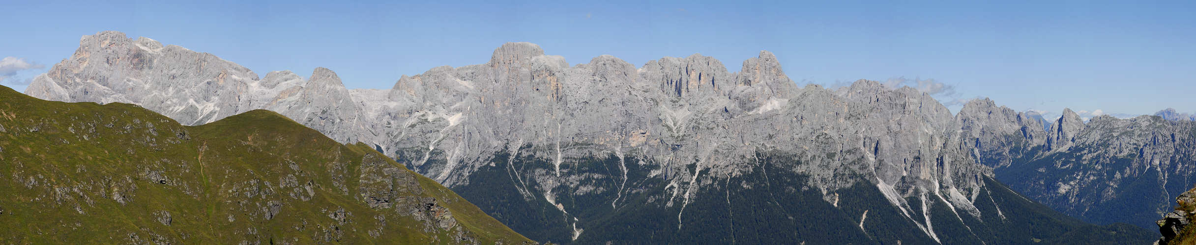le pale di San Martino da forcella Grugola, Calaita Canal San Bovo