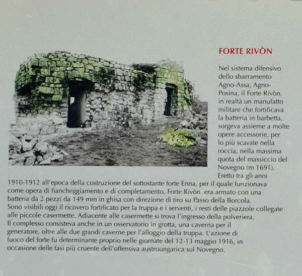 Monte Novegno, ex forte Rivon al Rione