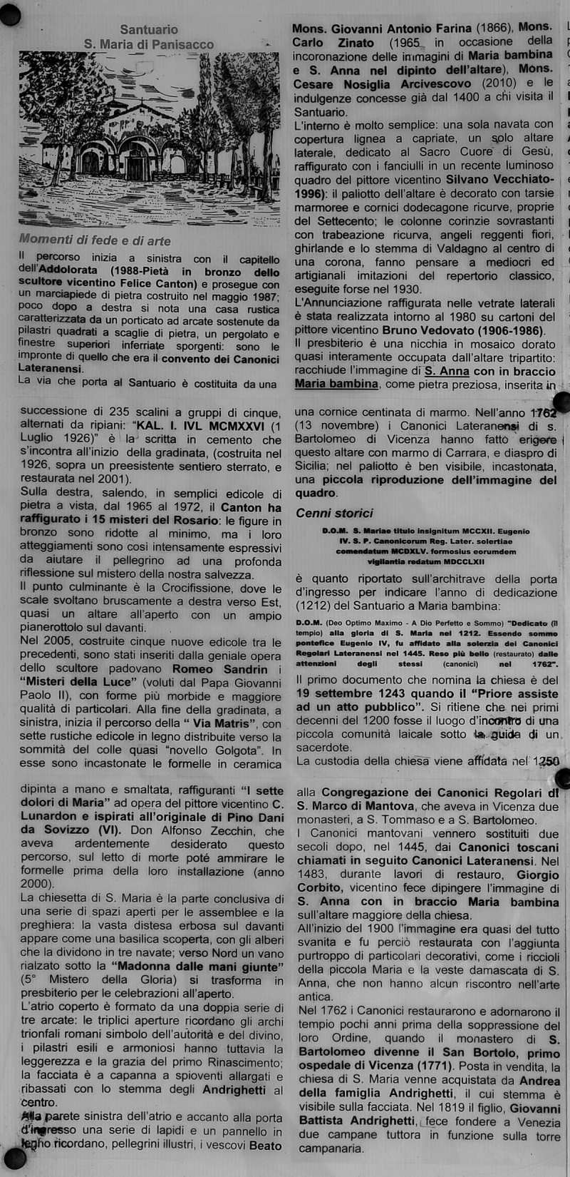 Santuario di Santa Maria in Panisacco a Maglio di Sopra di Valdagno