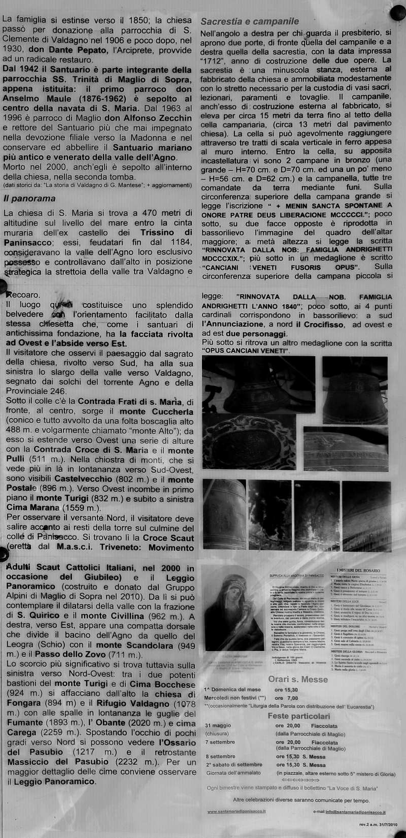 Santuario di Santa Maria in Panisacco a Maglio di Sopra di Valdagno