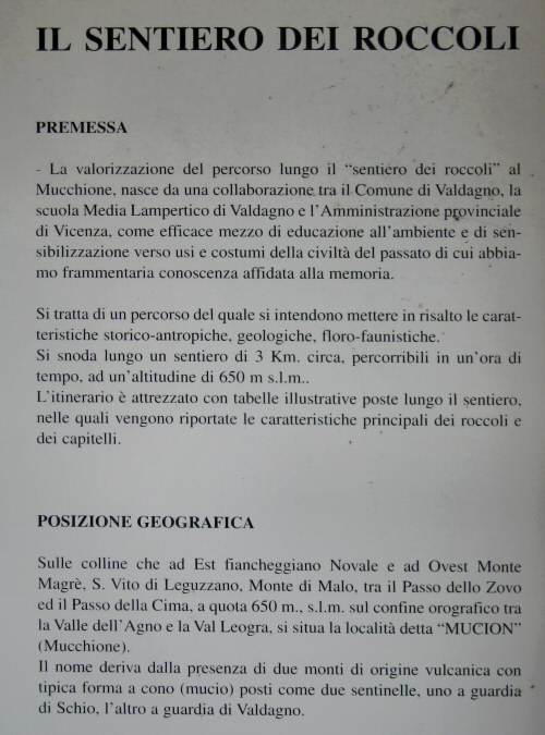 sentiero roccoli al Mucion Valdagno