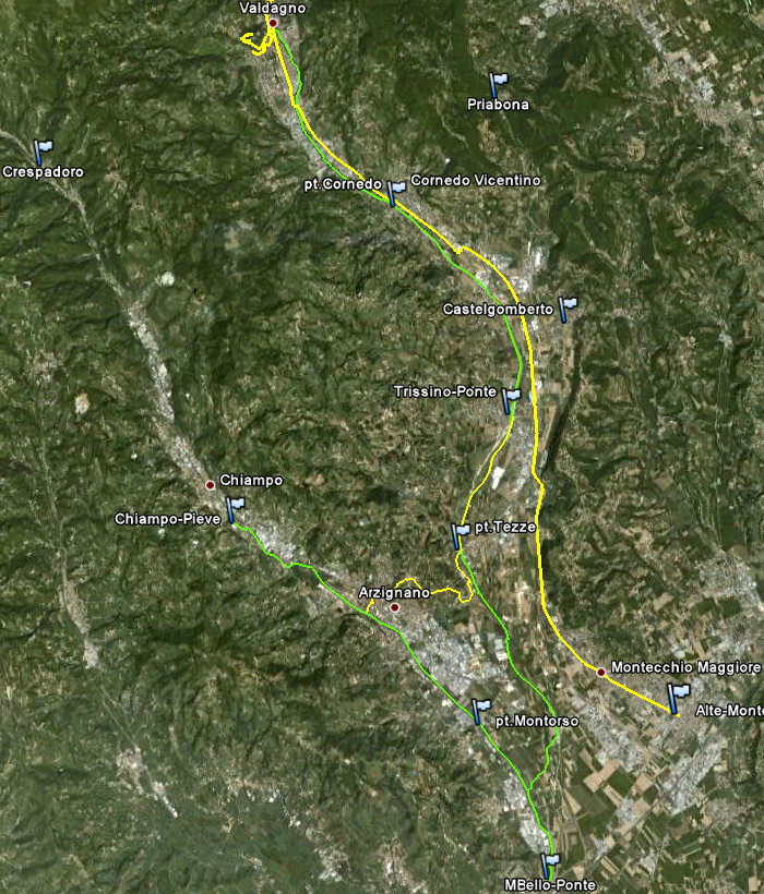 piste ciclabili Agno Chiampo