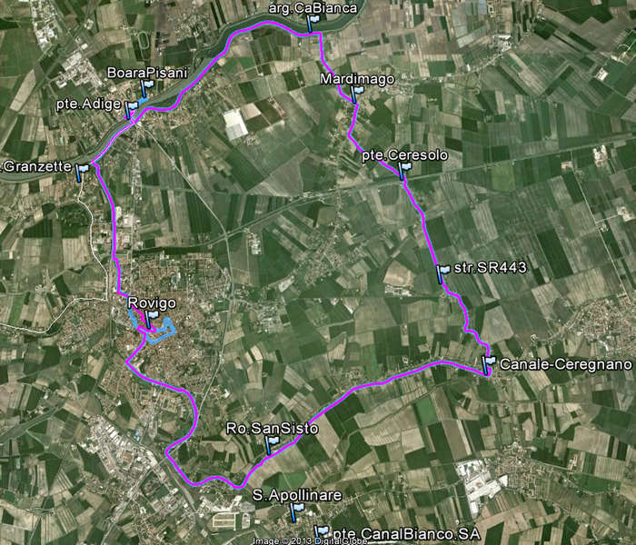 mappa Rovigo in bici