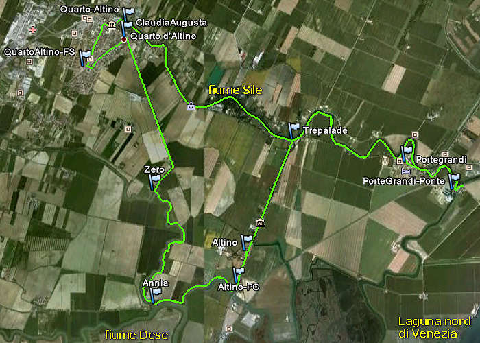 Altino, cicloturismo Zero-Dese, Trepalade, Portegrandi, Sile