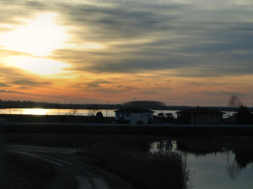colori del tramonto sulla spiaggia di Jesolo