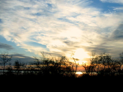 colori del tramonto sulla spiaggia di Jesolo