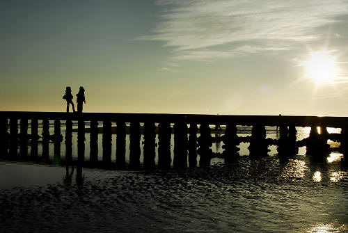 tramonto sulla spiaggia del mare di Jesolo Lido