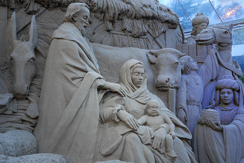 Presepio di sabbia a Jesolo Lido