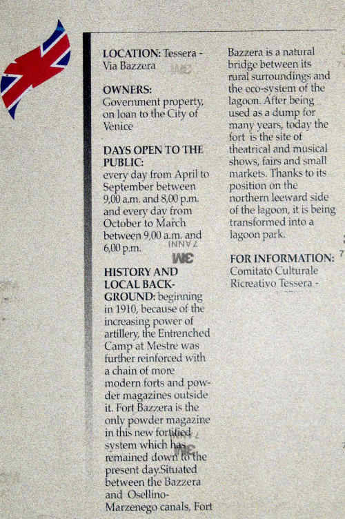 Forte Bazzera a Tessera di Mestre - Venezia