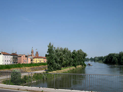 il fiume Adige dal ponte di Legnago e Porto di Legnago