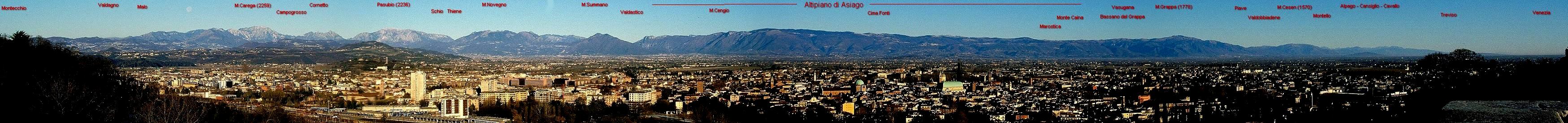 Vicenza, panoramica da Monte Berico